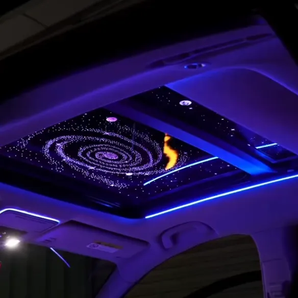 Cinematic Starlight Sunroof Film for Panoramic Roofs, Stealth Dynamic Ambient Lighting Tint, Nano-Ceramic UV/Heat Rejection, Shatter-Resistant VIP Car Mod