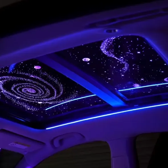 Cinematic Starlight Sunroof Film for Panoramic Roofs, Stealth Dynamic Ambient Lighting Tint, Nano-Ceramic UV/Heat Rejection, Shatter-Resistant VIP Car Mod